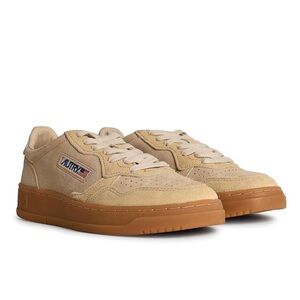 Autry Womens Medialist Beige Suede Sneakers, size EU 38 (US 8)